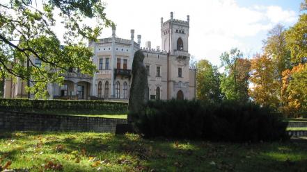 Castles trees autumn architecture czech republic wallpaper