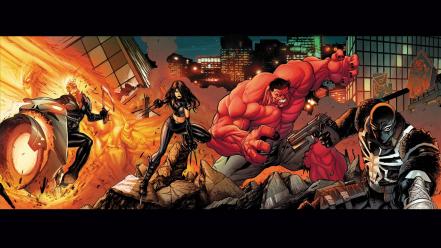 Comics ghost rider red hulk wallpaper