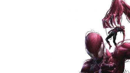 Comics spider-man carnage artwork simple background white symbiote wallpaper