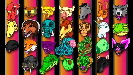 Hotline miami animals masks video games wallpaper