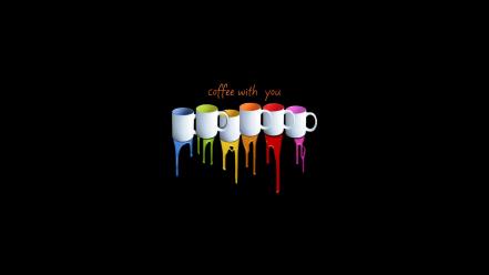 Minimalistic coffee cups colors wallpaper