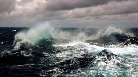 Ocean clouds waves storm skyscapes sea wallpaper