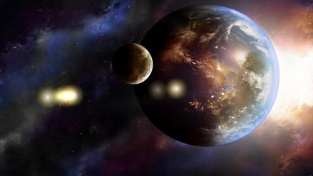 Outer space planets earth wallpaper