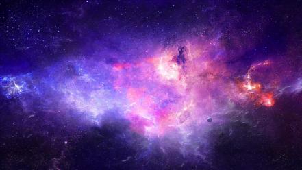 Outer space stars galaxies colors wallpaper