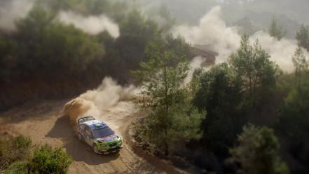 Rally racing ford focus wrc aerial view wallpaper