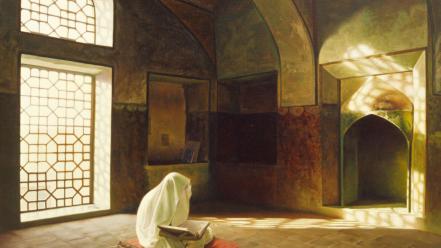 Retirement iranian art painting shahrad woman prayer wallpaper