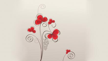 Retro vector floral graphics beige background wallpaper