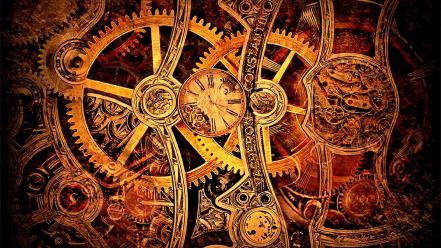 Steampunk gears clockwork widescreen watch cogs wallpaper