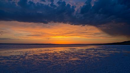 Sunset clouds landscapes nature turkey lakes reflections wallpaper