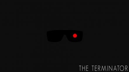 Terminator minimalistic sunglasses the movie posters grey background wallpaper