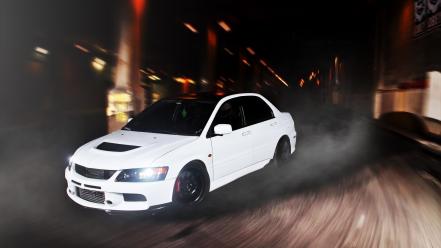 Tuned mitsubishi lancer evolution ix headlights speed wallpaper