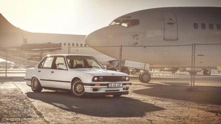 Bbs bmw e30 m3 aircraft white wallpaper