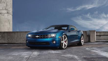 Blue cars chevrolet camaro ss wallpaper