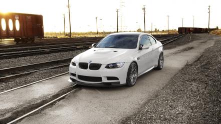 Bmw m3 e92 railway sunset white wallpaper