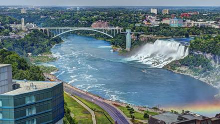 Canada niagara falls bridges buildings cityscapes wallpaper