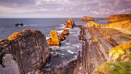 Cliffs spain hdr photography rock formations sea wallpaper