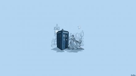 Doctor who tardis tv threadless cartoons wallpaper