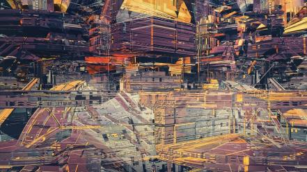 Futuristic buildings digital art artwork atelier olschinsky wallpaper
