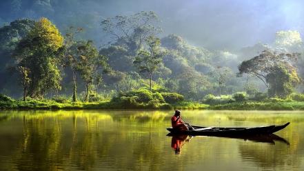 Indonesia boats lakes wallpaper