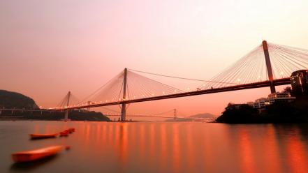 Landscapes bridges hong kong wallpaper