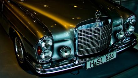 Mercedes-benz cars lights old silver wallpaper