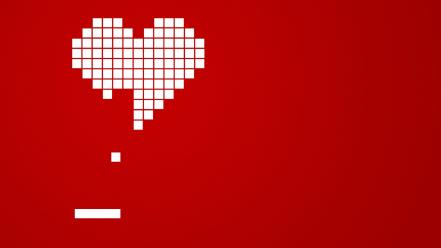 Minimalistic red white hearts arkanoid wallpaper