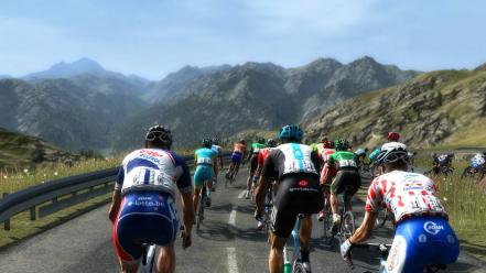 Mountains landscapes sports cycling races cycles wallpaper