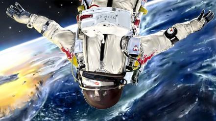Outer space artwork astronaut wallpaper