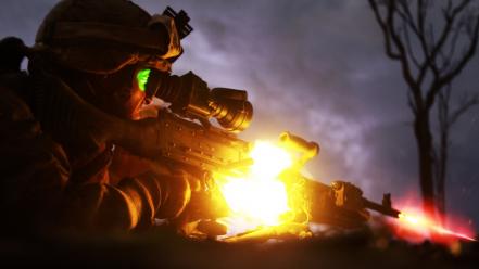Soldiers guns night vision m240 wallpaper