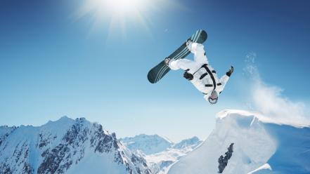 Winter extreme sports snowboarding sunshine village wallpaper