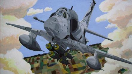 Airforce douglas a-4 jets vietnam fighter dive wallpaper