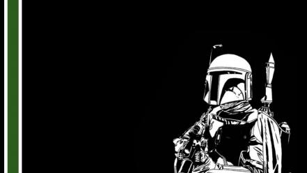 Boba fett star wars black green white wallpaper