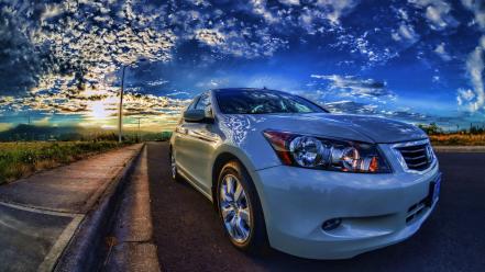 Cars roads hdr photography honda accord skies wallpaper