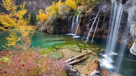 Colorado hanging lake rocky mountains autumn green wallpaper