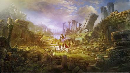 Fantasy art battle of the immortals fictional landscapes wallpaper