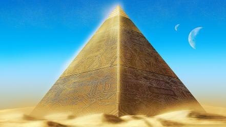 Gold digital art pyramids pyramid wallpaper