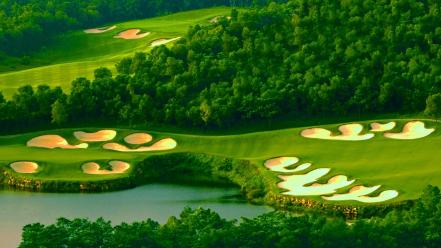 Landscapes nature golf course wallpaper