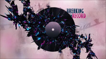Record vinyl digital art artwork disc breaking wallpaper