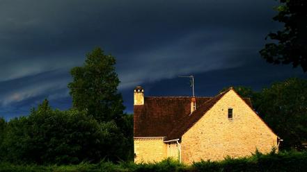 Storm houses france wallpaper
