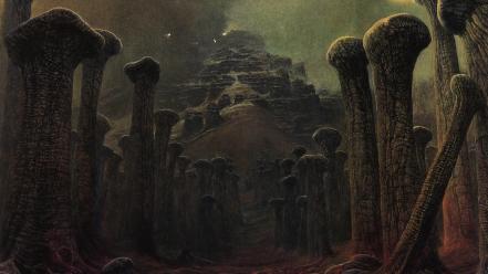 Temples artwork bones zdzislaw beksinski surreal art wallpaper