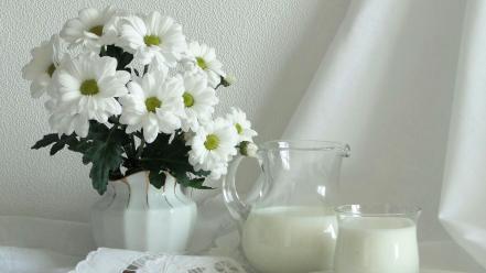 Flowers milk wallpaper