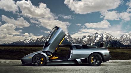 Mountains landscapes cars lamborghini murcielago lp640 italian wallpaper