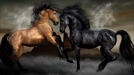 Animals horses brown black evil equestria wallpaper