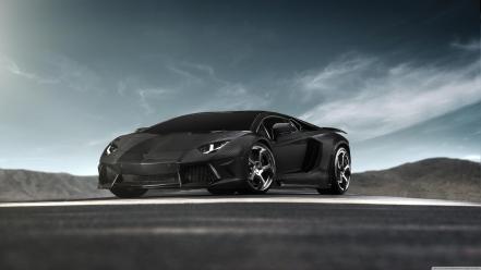 Black cars lamborghini aventador supercar wallpaper