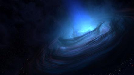 Blue outer space quasar wallpaper