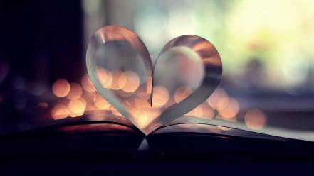Books macro hearts pages wallpaper