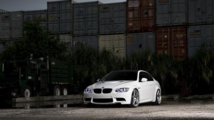 Cars parking rims headlights containers bmw m3 e92 wallpaper