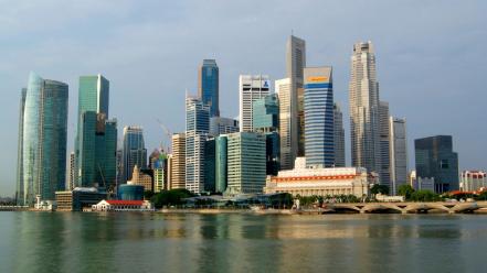 Cityscapes singapore skyline wallpaper