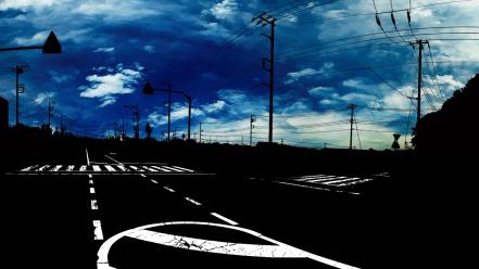 Clouds cityscapes streets urban roads artwork wallpaper