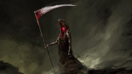 Death scythe reaper artwork wallpaper